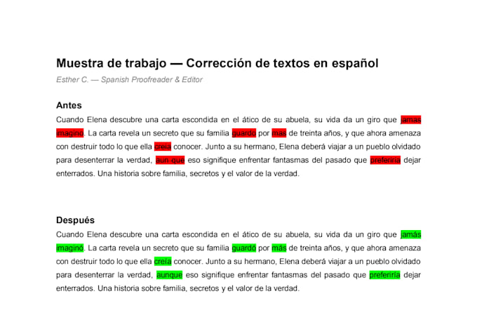 manually proofread and edit your spanish texts